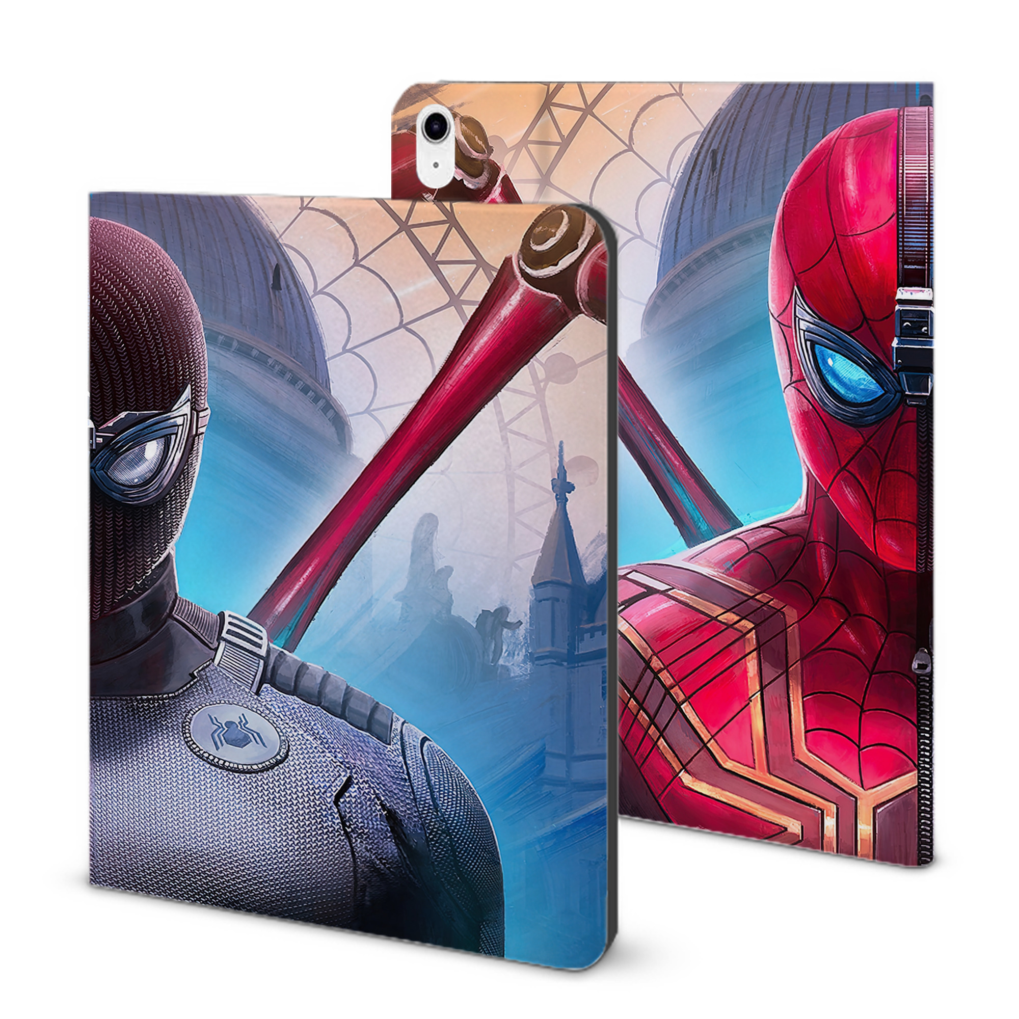 （画像用） Spider Man スパイダーマン IPad ケース ブック型 PUレザー TPU 耐衝撃 軽量 薄型 ペン収納なし 全面保護 IPad 各モデル対応